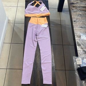 Lavender and Orange Leggings and matching bra